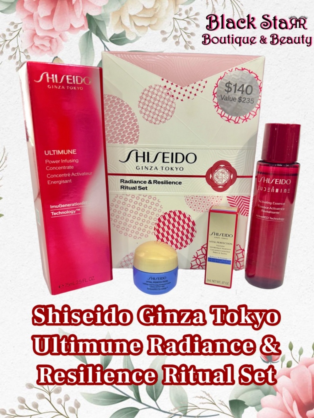 🌺 Shiseido Ultimune Radiance & Resilience Ritual 4-pc Set NEW